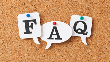 Image of bulletin board that says FAQ